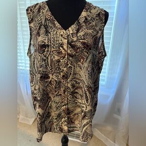 Maurices Black, Purple and Cream Paisley Blouse